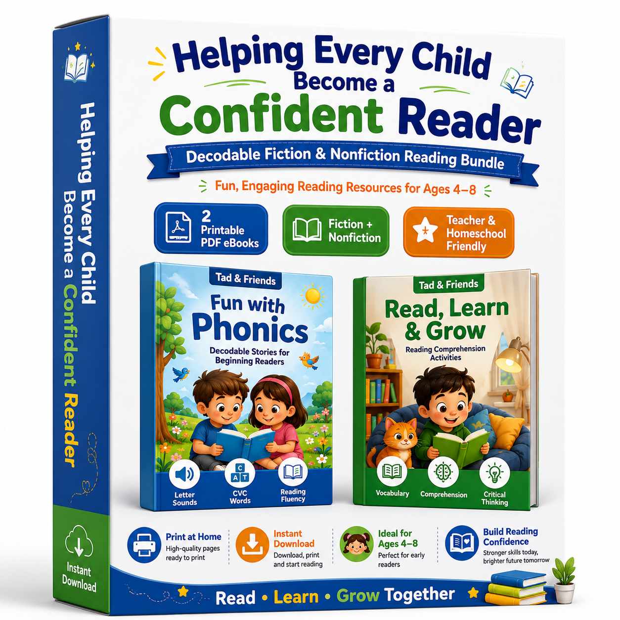 Helping Every Child Become a Confident Reader: Decodable Fiction & Nonfiction Reading Bundle